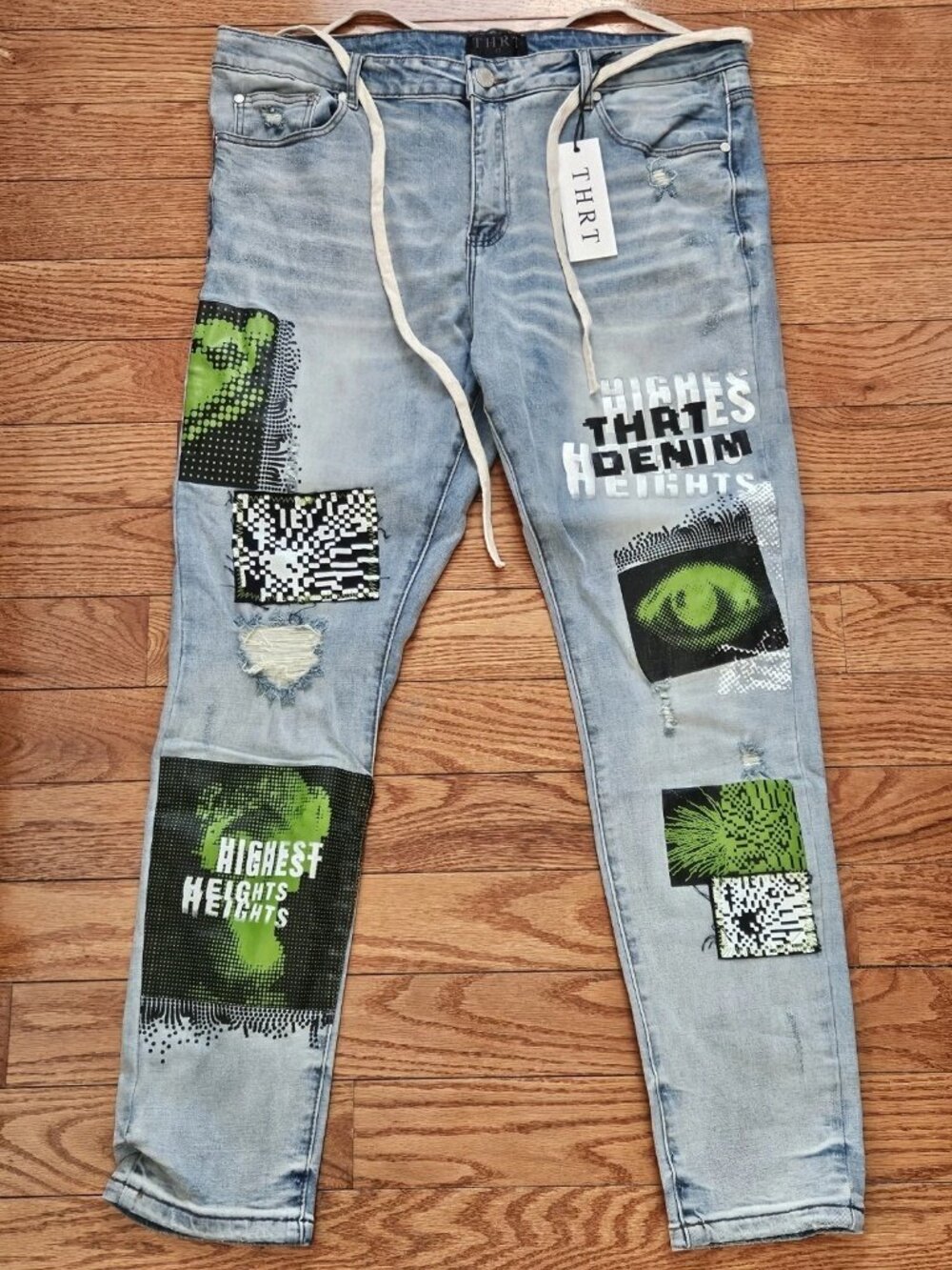 THRT Denim "Highest Heights" Graphic Patch Slim Jeans